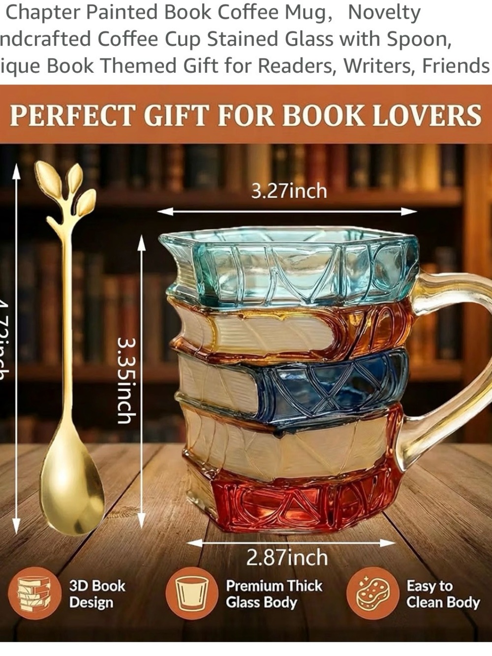 3D Chapter Painted Book Coffee Mug - Picture 6 of 7
